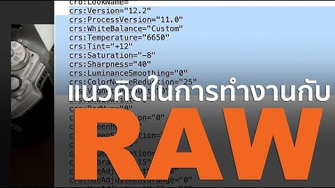 แนวคิดในการทำงานกับ RAW (ทำไมเราไม่ Save ทับ RAW File)