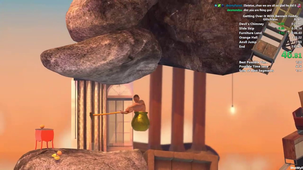 Getting Over It Speedrun in 1:56 