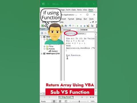 Sub vs Function in returning array by using macro (Excel VBA) - YouTube
