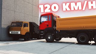 Kamaz 5511 VS MAN TGS 33.440 💥 120 KM/H 💥 BeamNG.Drive CRASH test