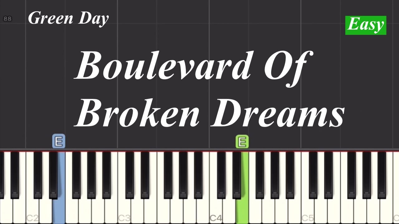 Green Day Boulevard Of Broken Dreams Piano Sheet Music www.youtube.com