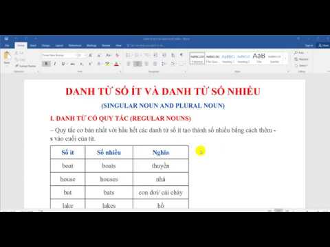 Phân biệt danh từ số ít và danh tù số nhiều/ Singular and plural nouns