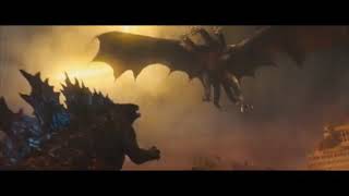 Godzilla drops by ghidorah but he fly with his Atomic Breath, sticknodes Godzilla, pivot godzilla