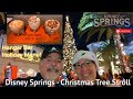 Disney Springs Christmas Tree Stroll 2024! | Hangar Bar Holiday Menu!! | Snowing in Orlando!!
