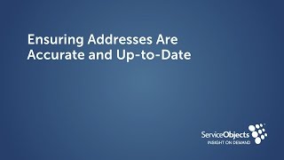 Ensuring Addresses are Accurate and Up-to-Date