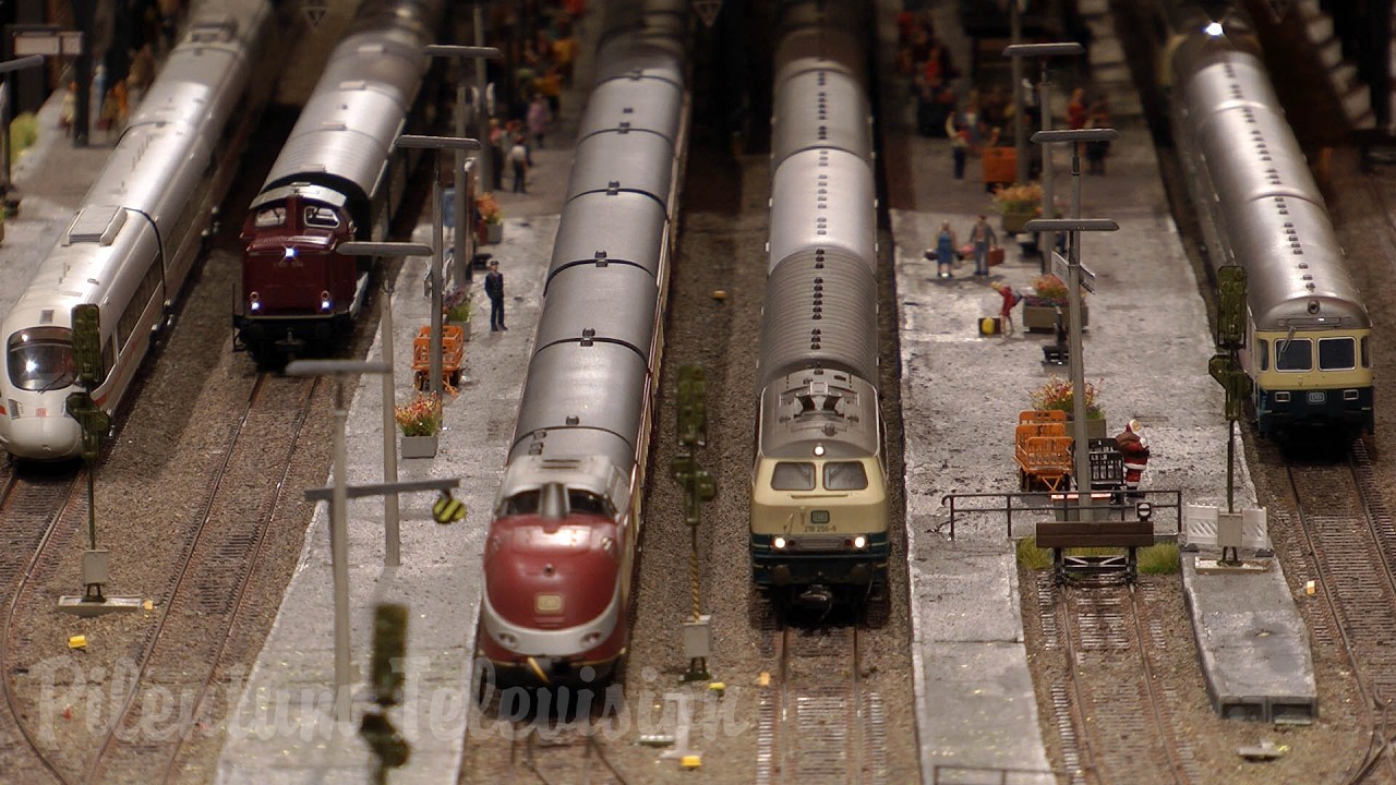 German Model Railway Layout HO Scale Constructed with High Level of Detail and Overwhelming Accuracy