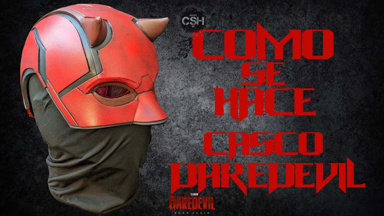 Casco Maschera Xcoser Daredevil: Born Again - Resina, Cosplay Adulto Unisex, Colore Rosso, Replica Ufficiosa