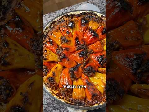 מיני פלפלים צבעוניים ממולאים בשר טלה אורז ועוד דברים טובים מתכון חלום לשבת המלכה 🫑🔥 תגיבו 👇