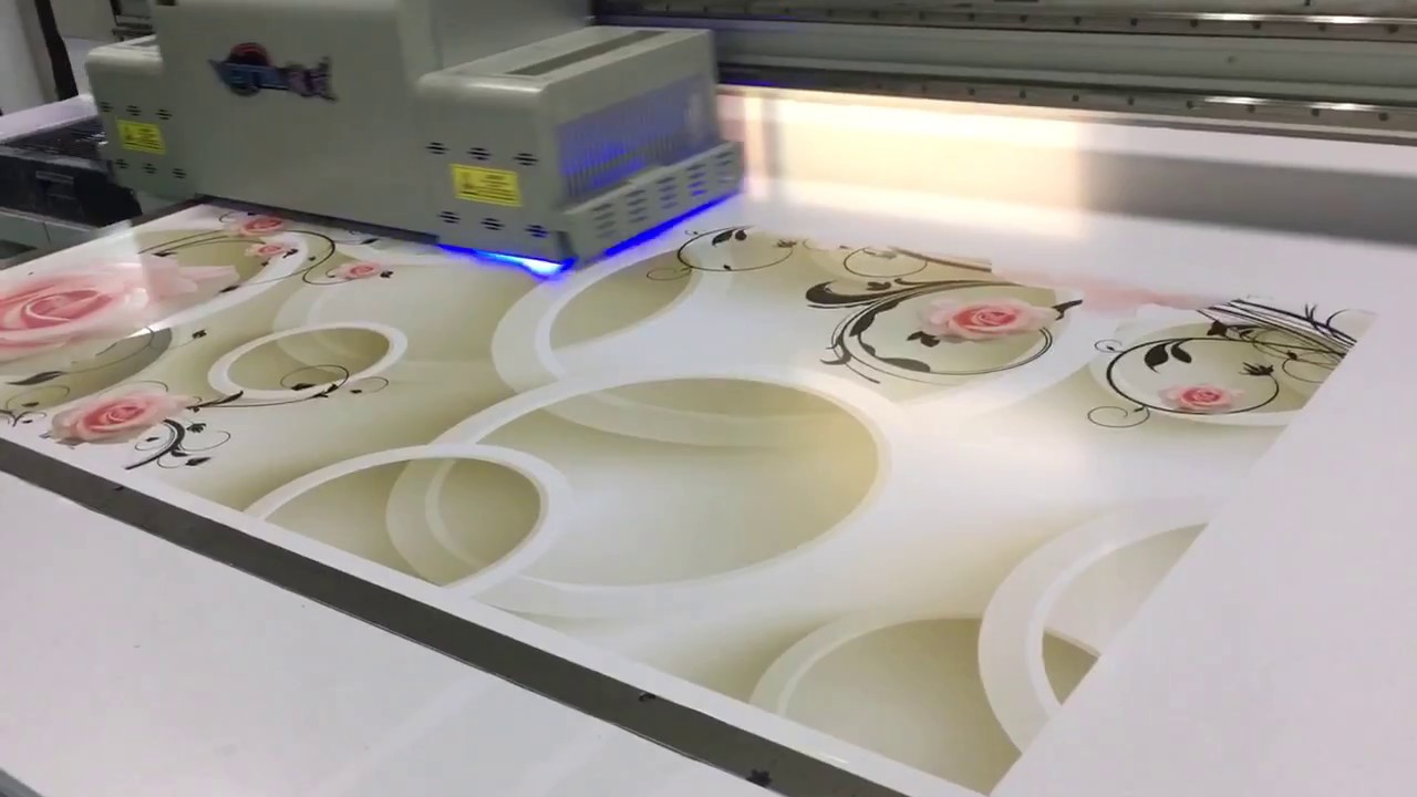 3D effect sticker digital uv flatbed printing machine - YouTube