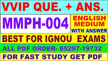 MMPH 004 important questions with answer in English | mmph 004 Previous Year Question Paper