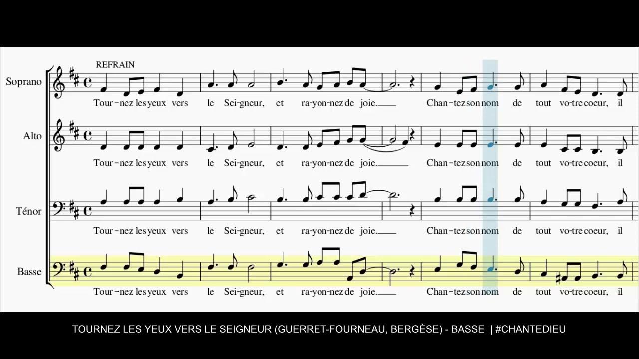 Tournez les yeux vers le Seigneur (C. GuerretFourneau, A. Bergèse) Basse YouTube Tournez les yeux vers le Seigneur (C. GuerretFourneau, A. Bergèse) Basse YouTube