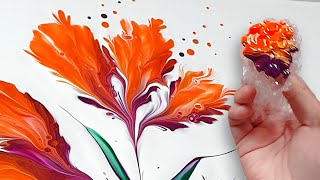 (893) How to Paint Beautiful Flowers | Fluid Acrylic | Easy painting ideas | Designer Gemma77