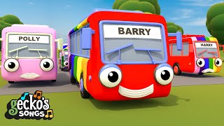 5 Rainbow Buses Song | Gecko&#39;s Garage Songs｜Kids Songs｜Trucks for Kids