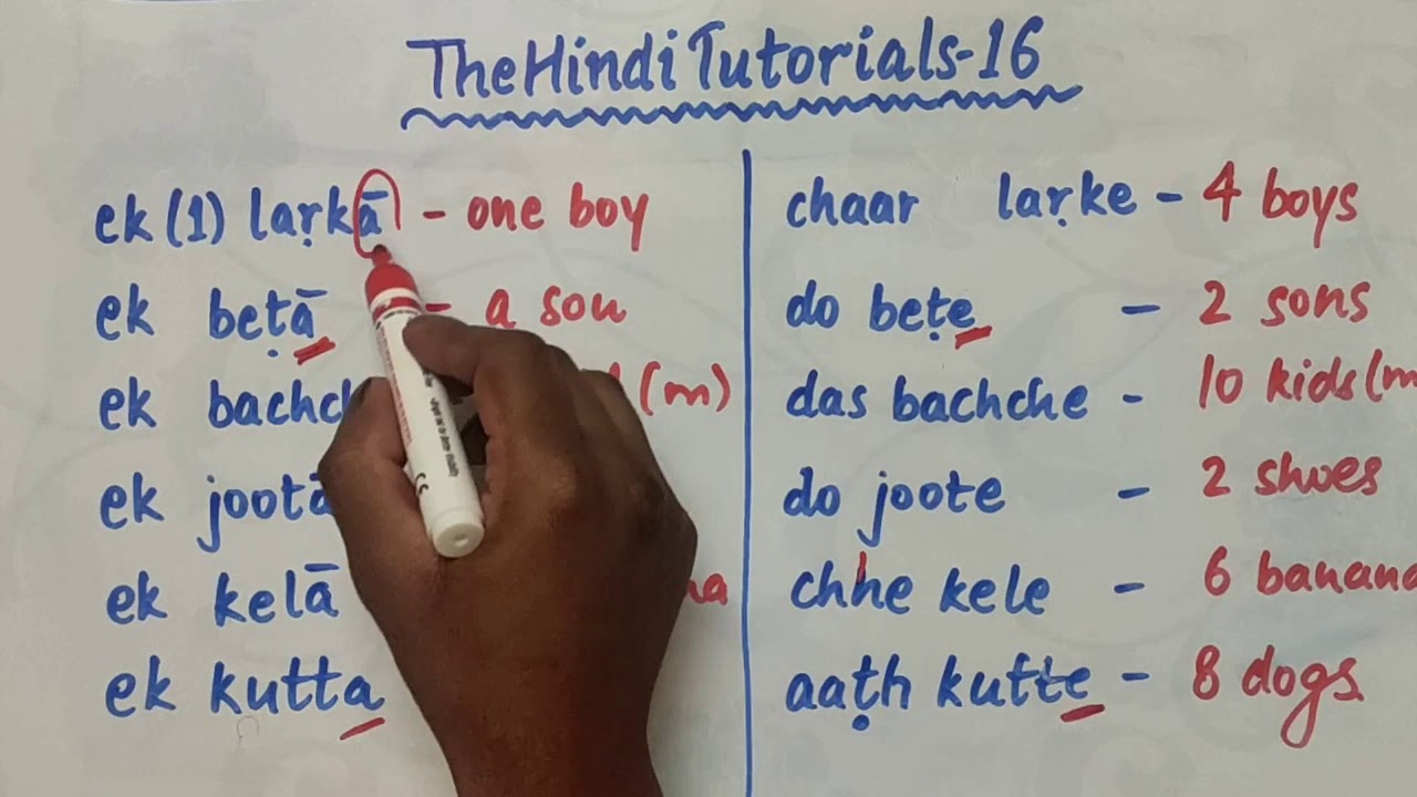 The Hindi Tutorials 16 (English) Plurals in Hindi YouTube