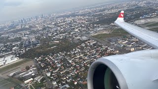 SWISS Airbus A220-300 Powerful Takeoff from Warsaw Chopin Airport (WAW)