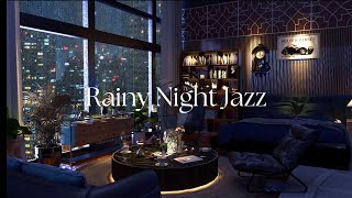 Jazz in 4K | Cozy Rainy Room Ambiance for Study, Relaxation & Sleep | Jazz Harmony Hideaway 🕯️☔