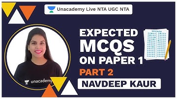 Expected MCQs on Paper 1- Part 2 | Navdeep | Unacademy Live