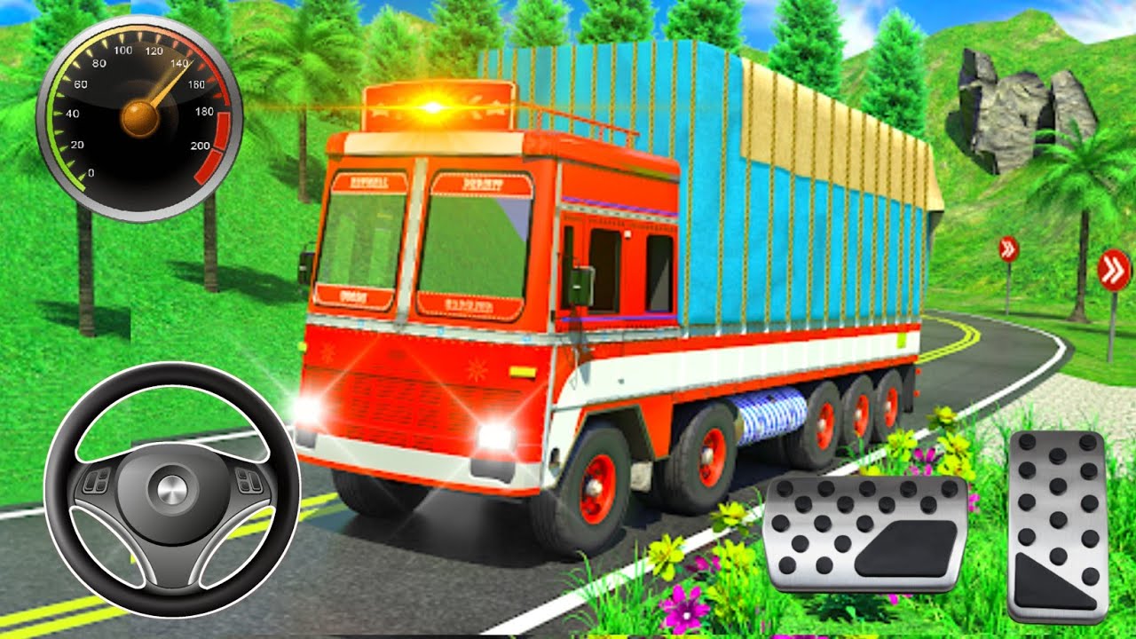 Indian Cargo Transporter Truck Driving Off Road Truck Driver