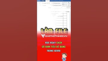 Cách cố định dòng tiêu đề bảng trong Word #daotaotinhoc #tinhocvanphong #word #codinhtieude