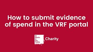 How to submit evidence of spend in the VRF portal