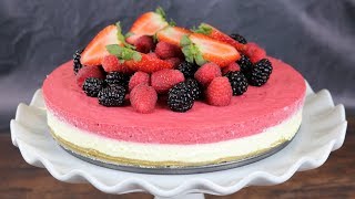 Three layer white chocolate & raspberry mousse cake recipe