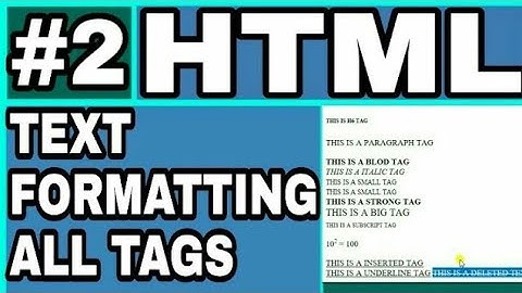 2: HTML TEXT FORMATTING TAGS | HTML TUTORIAL FOR BEGINNERS | STAR TECH OFFICIAL