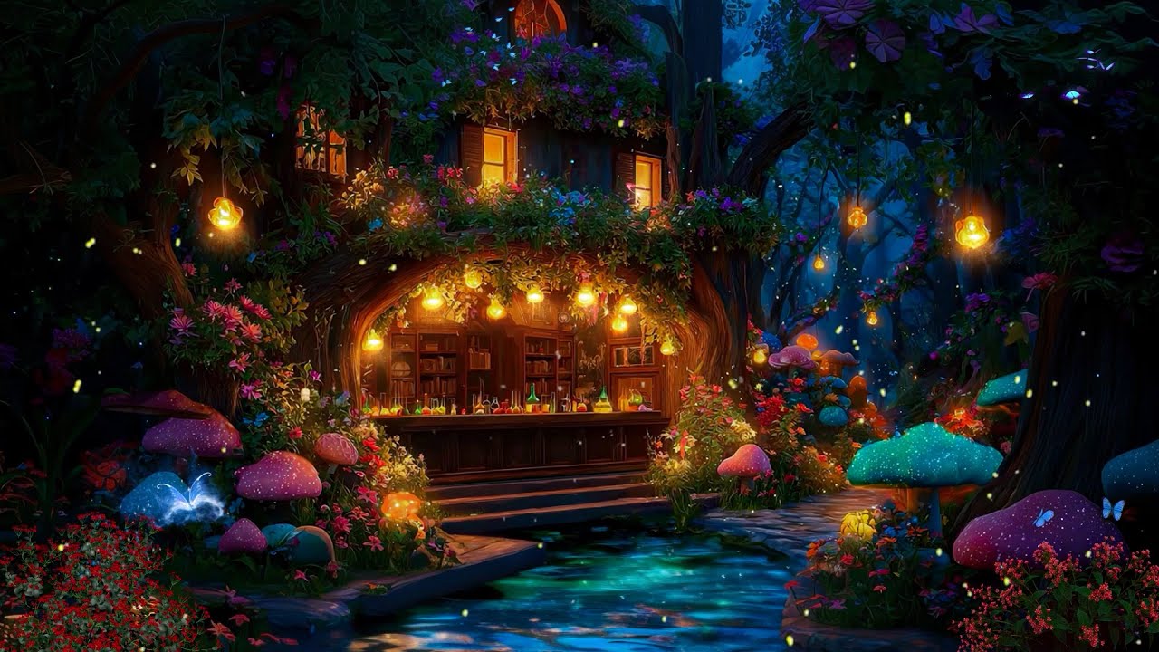 Fantasy Music & Rippling Water | Hidden Forest Sanctuary with Nature Ambience for Study & Work