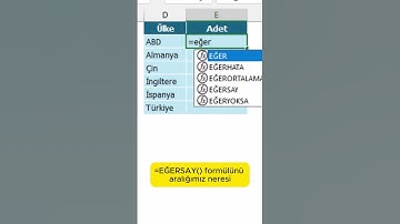 Excel’de Koşullu Sayma İşlemi (EĞERSAY) #excel #exceltips #exceleğitimleri #exceleğitimleri #keşfet