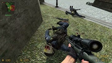 Counter Strike Source Cobblestone Bots #12 Only Sniper Rifles