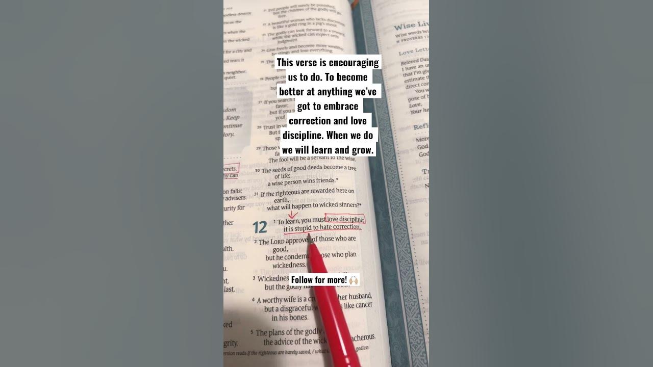 Love Discipline | Proverbs 12-1 🙌🏼#bible #scripture #shorts #christian #love #discipline #learn