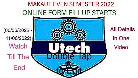 MAKAUT 2022| EXAMINATION FORM FILLUP | EVEN SEMESTER