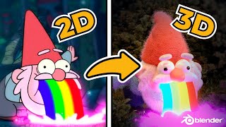 Sculpting Gravity Falls Gnome In Blender 3D - Timelapse