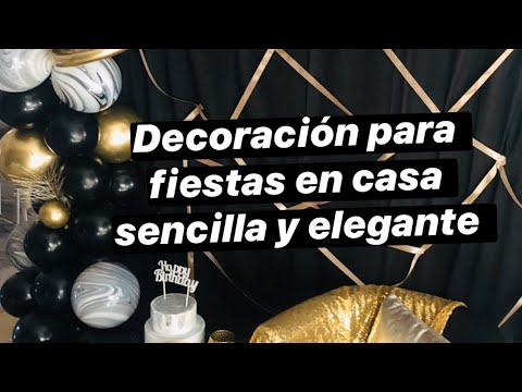 Escudriñar mostrador Ligero DECORACIÓN PARA FIESTAS EN CASA EN NEGRO Y DORADO/IDEAS PARA FIESTA EN CASA  SENCILLAS Y ELEGANTES - YouTube