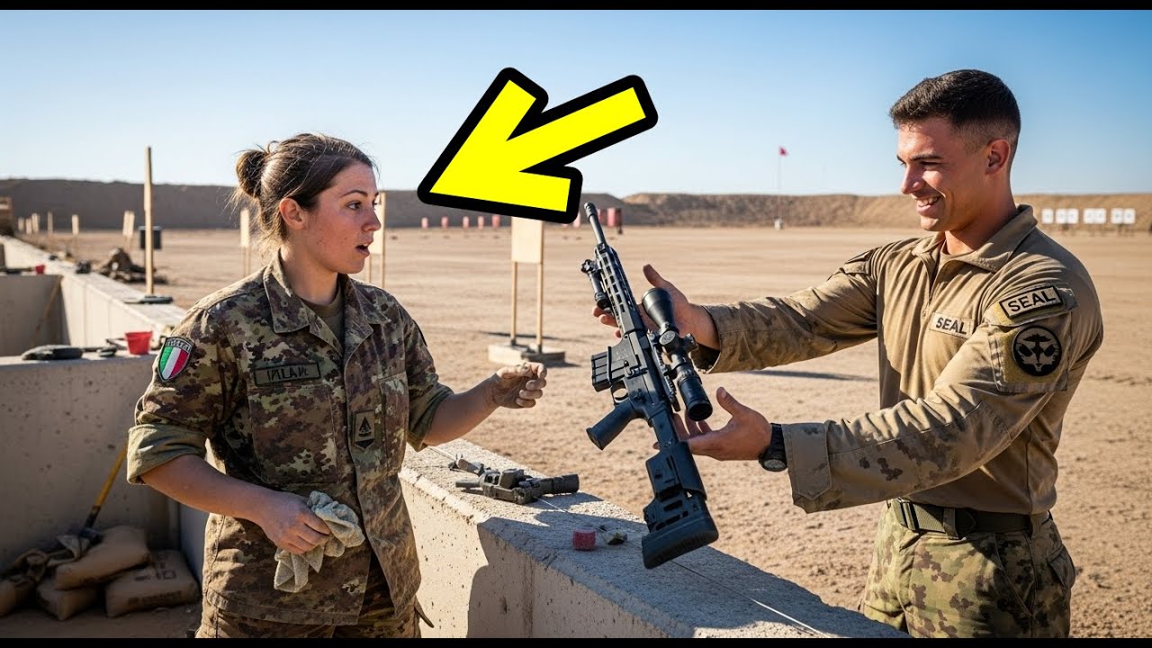 Riparava il muro del poligono — finché un Navy SEAL le porse il fucile e disse: “Ora spara.”