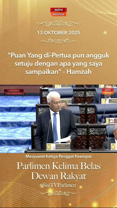 'Puan Yang di-Pertua pun angguk setuju dengan apa yang saya sampaikan' - Hamzah