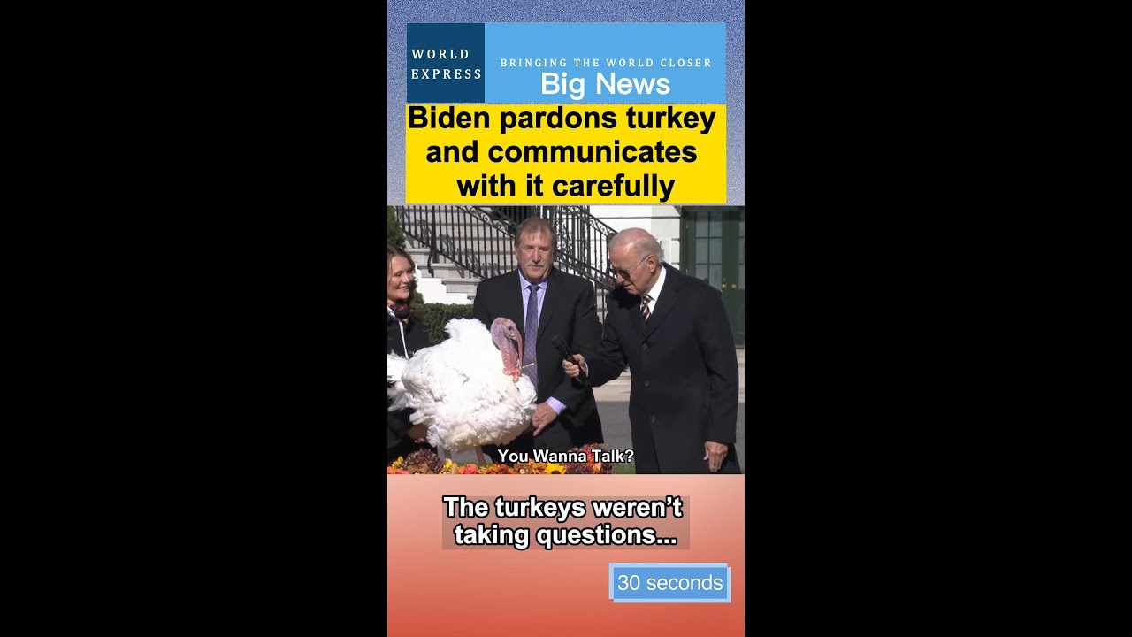 Biden pardons turkey and communicates with it carefully