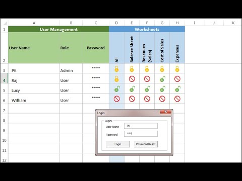 User level security in Excel Workbook for different worksheets