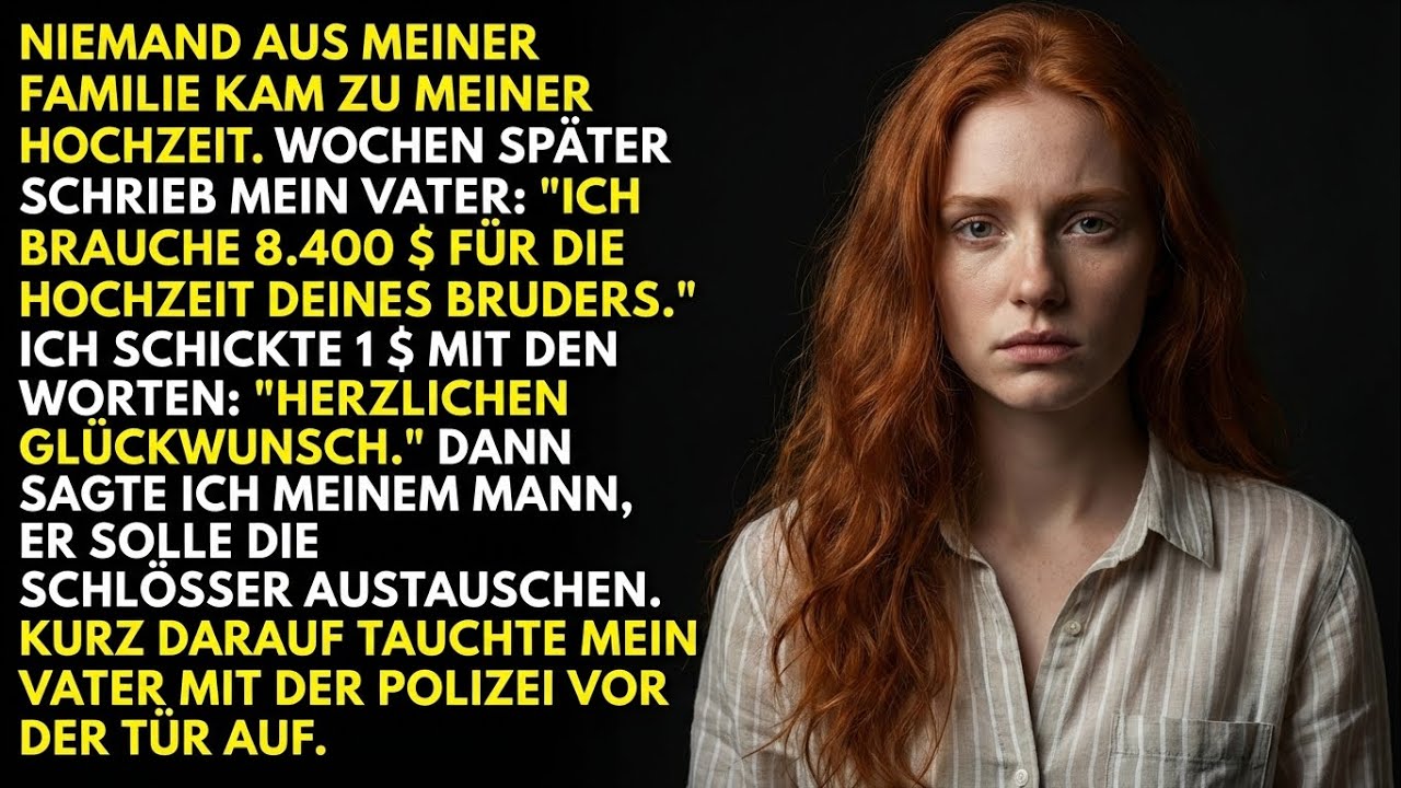 Niemand kam zu meiner Hochzeit – Wochen später schrieb mein Vater: „Schick 8.400€ für deinen Bruder“