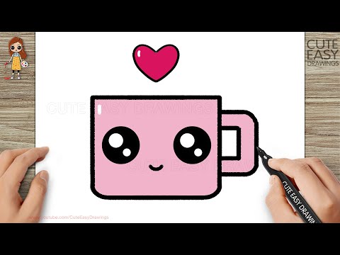 How to Draw a Cute Cup Easy for Kids and Toddlers - YouTube