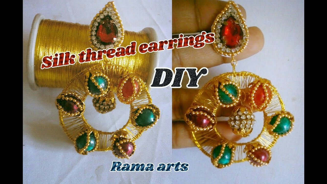 Silk thread earrings How to make this earrings jewellery tutorials