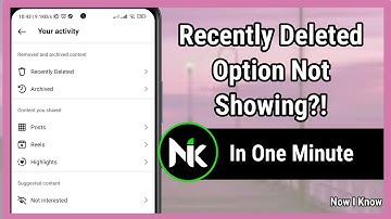 How To Fix Recently Deleted Option Not Showing On Instagram 2024