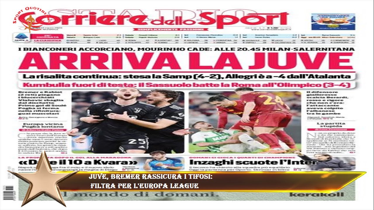 Juve Bremer Rassicura I Tifosi Filtra Per L Europa League YouTube
