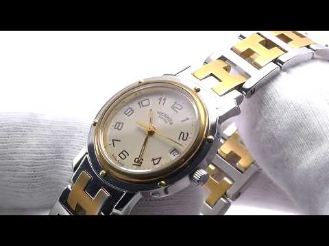 エルメス HERMES 腕時計 クリッパー コンビ(SS/GP) レディース