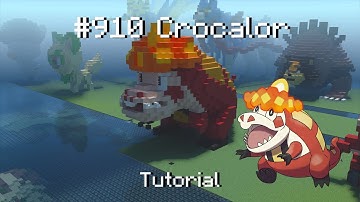 How to build a Pokémon Crocalor statue in Minecraft (Tutorial)