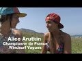 Alice Arutkin, championne de France de windsurf vagues