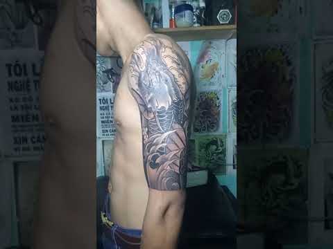 Hình xăm cá chép hóa rồng .giá rẻ