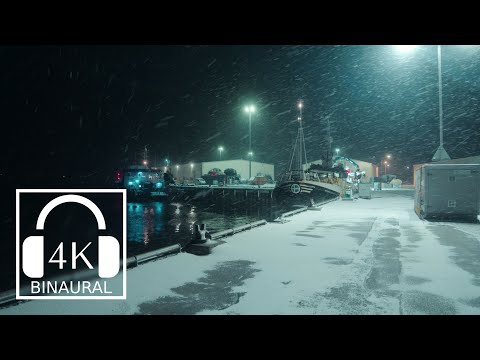 Snowing in Scalloway ❄️ Evening walk in the Ancient Capital of Shetland