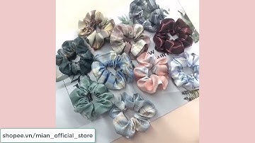 Dây cột tóc Scrunchies caro nhiều màu phong cách Hàn Quốc