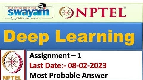 Deep Learning | Assignment 1| Most Probable Answer | Nptel 2023  #nptel #assignment