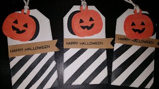 Spooky Halloween tags using Tiny Tags Fall #lawnfawn #promarkerscoloring #inkblending